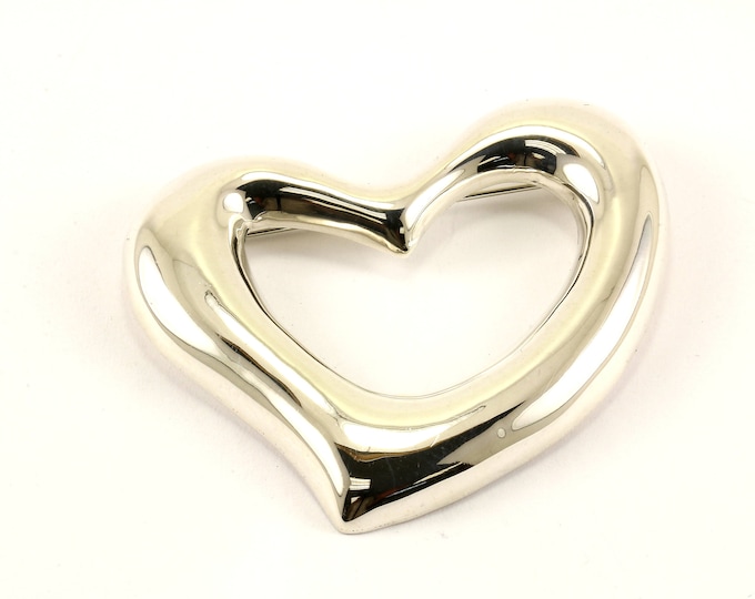 Vintage Open Heart Design Pin/Brooch 925 Sterling BB 959