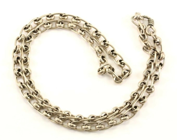 Vintage 19 Inch Ring And Connector Design Chain Necklace 925 Sterling Nc 772(123765813462)