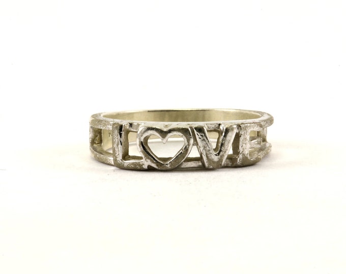 Vintage Love Design Band Ring 925 Sterling Silver RG 3543