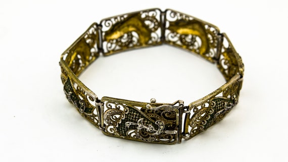 Cutout Floral Engraved Rectangle Links with Tiny … - image 7