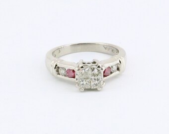 Size 6 Platinum Princess Cut Natural Diamonds Beautiful Engagement Design Ring