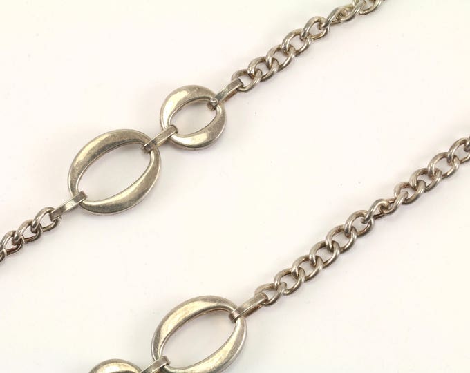 Vintage Italy Ovals Necklace 925 Sterling Silver NC 906