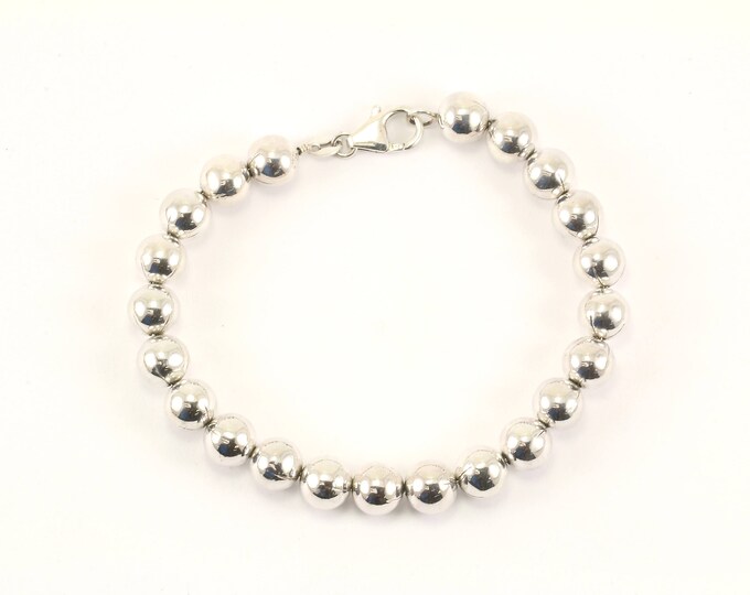 Vintage Large Beads Bracelet 925 Sterling BR 31