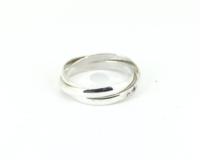 Vintage Trinity Three In One Design Band Ring 925 Sterling Silver Size 11 RG 4090