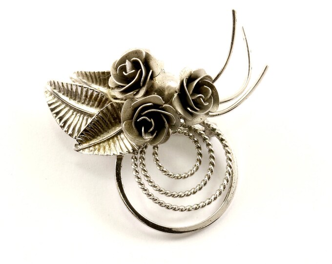 Vintage Bond Boyd Rose Flower Design Pin/Brooch 925 Sterling BB 269-E