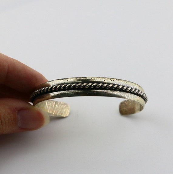 Vintage Braid Braided Cuff Bracelet 925 Sterling … - image 1