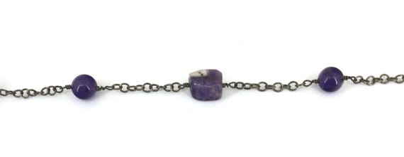 Vintage Amethyst  Necklace 925 Sterling 16.5 IN NC 023 View 3