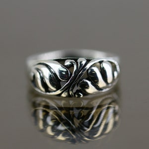 Vintage Size 9  Open Scroll Pattern Design Ring 925 Sterling RG 1918