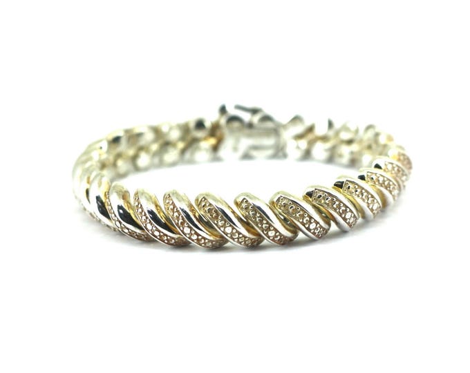 Vintage Vietnamese Macaroni Bracelet: Sterling Silver 925 BR 122