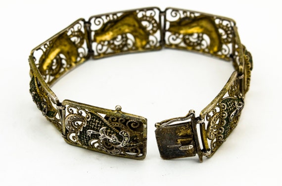 Cutout Floral Engraved Rectangle Links with Tiny … - image 1