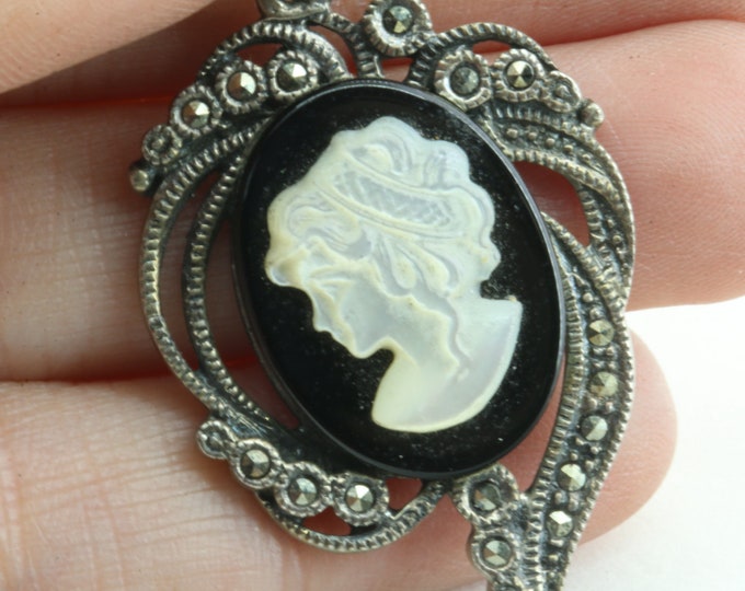 Vintage Cameo  Pendant 925 Silver PD 1242