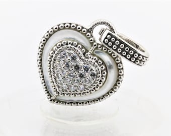 Vintage Judith Ripka Heart CZ Pendant  Sterling 925 Silver PD 2756