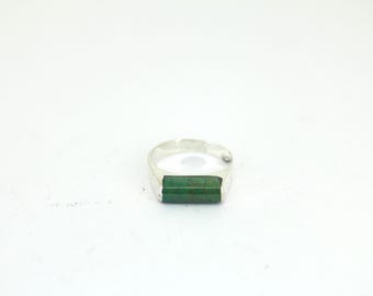 Vintage Size 5 Mexico Beautiful Rare Green Turquoise Design Healing Ring 925 Sterling Silver RG 4743