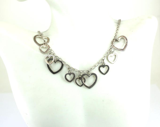 Vintage Heart Shaped Design Necklace 925 Sterling NC 1770