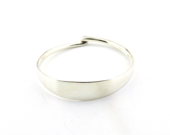 Moniquet Please Do Not Enter Shiny Small Size Classy Modernist Design Bangle Bracelet 925 Sterling Silver BR 2303K