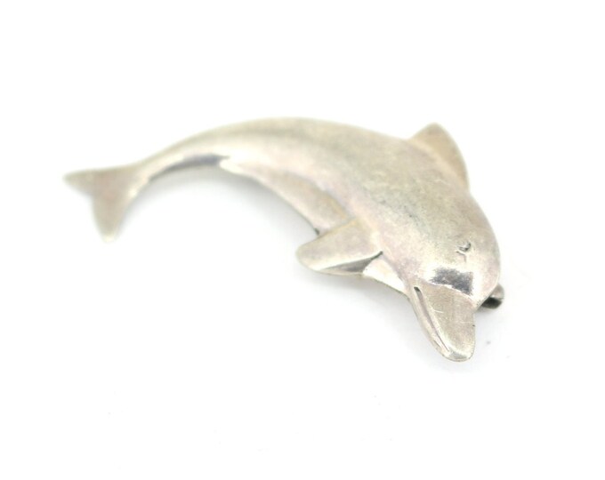 Vintage Beautiful Dolphin Pin/Brooch 925 Sterling BB 1982