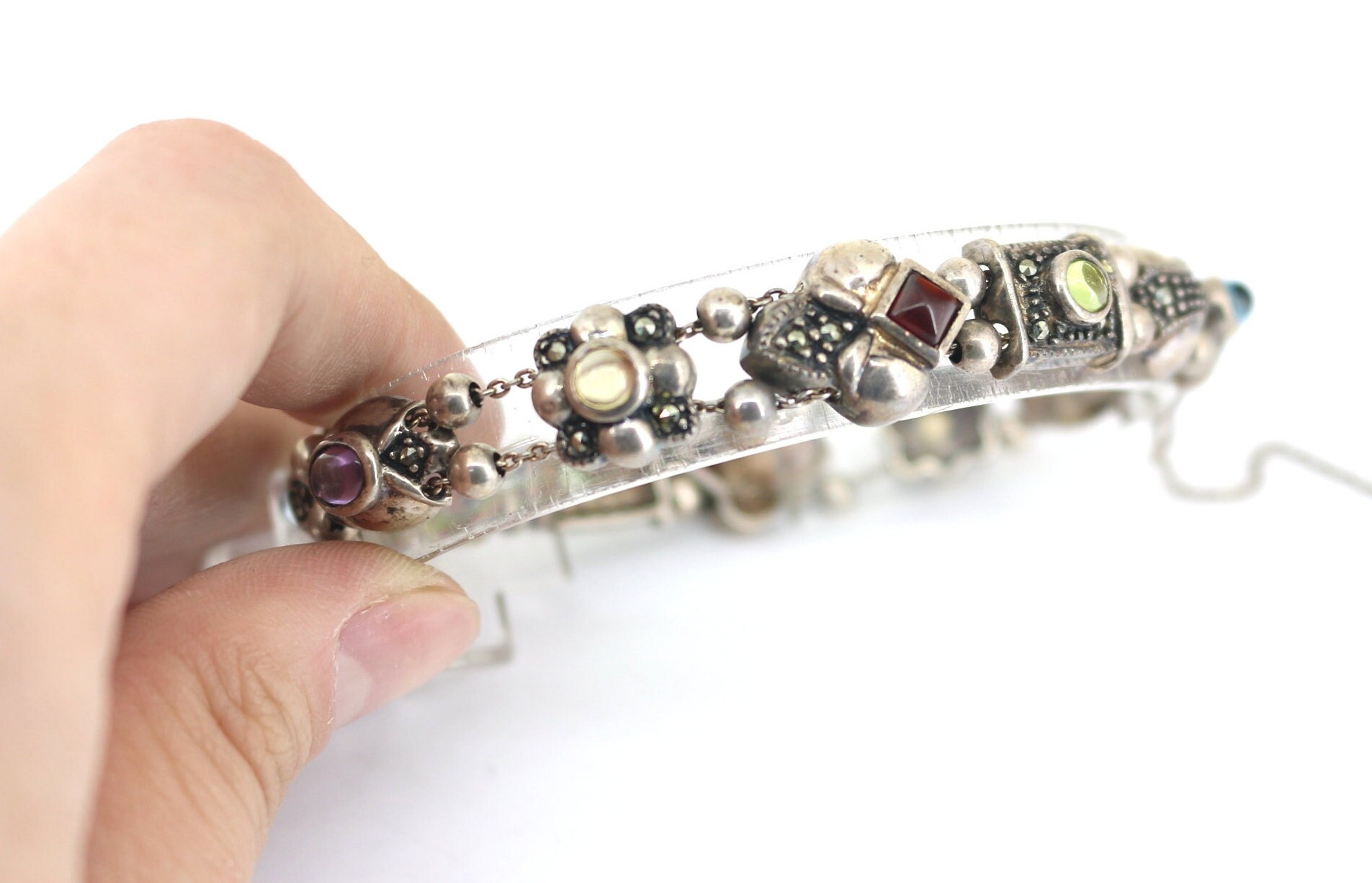 Vintage Multicolor Multi Gemstones Design Tennis Bracelet Vintage Multicolor Multi Gemstones Design Tennis Bracelet