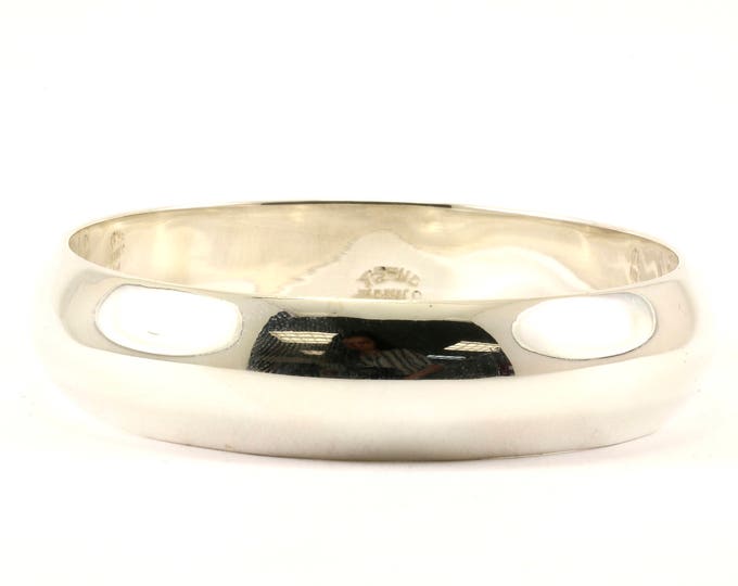Vintage Bracelet Minimal Thick Bangle Bracelet  Sterling 925 Silver Bracelet BR 345