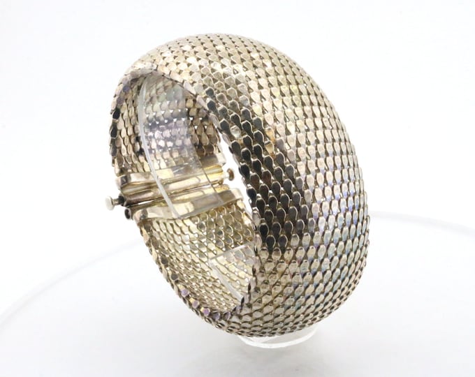 Vintage Pewter Wide  Design Bracelet 925 Sterling BR 982