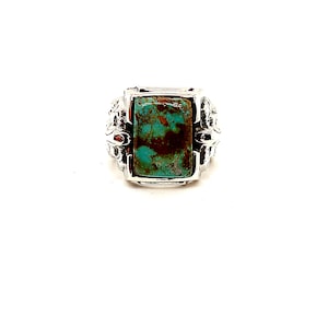 Vintage Size 9  Turquoise Stone Design Ring | Cut Design Ring | Snake Design Ring | Sterling 925 Silver Ring | RG 2159R