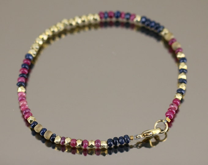 Vintage Thin Tourmaline Beads Beaded Design Chain Bracelet 925 Sterling BR 3601