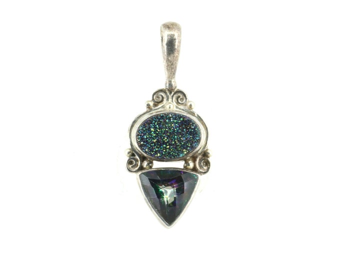 Sajen Aura Druzy Sterling Silver Pendant 925 Sterling Pd 2484