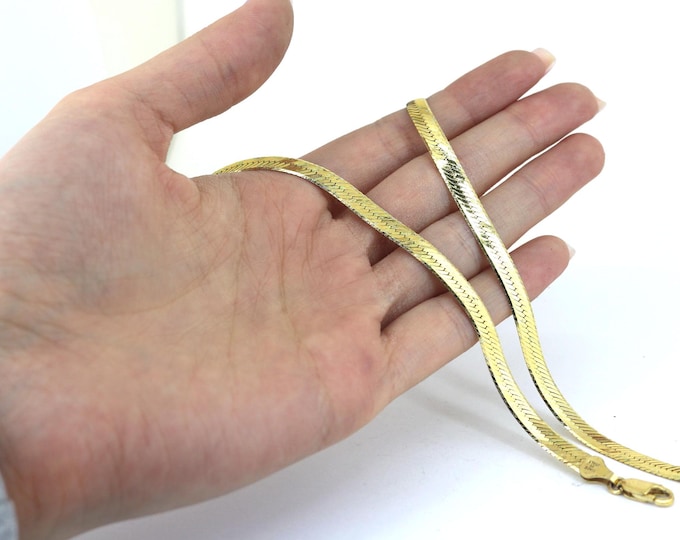 Vintage 20Inch Twisted Rope Gold Plated Snake  Chain Necklace 925 Sterling Silver NC 1519