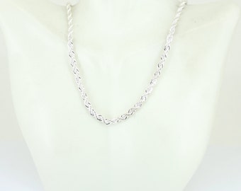 Vintage 18In Twisted Rope Chain Necklace Sterling Silver 925 NC 774