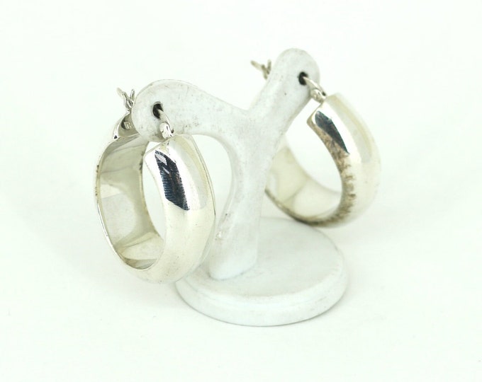 Vintage Lou Statement Hoop Design Earrings 925 Sterling Silver ER 1568