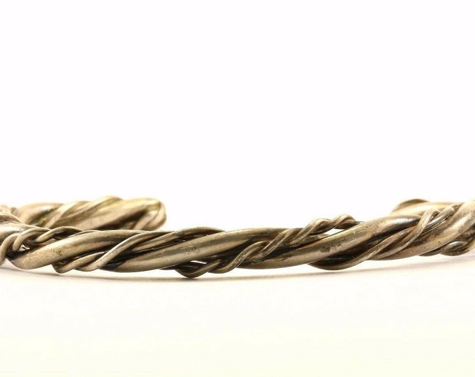 Vintage Twisted Wire Design Cuff Bracelet Sterling Silver Br 2929