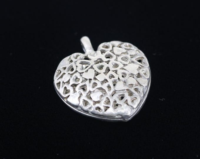Vintage Heart Shape Heart Design Pendant 925 Sterling Pd 1463(273772197853)