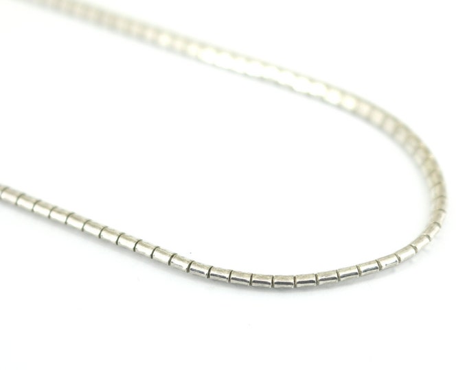 Vintage Unisex Thin Omega Choker Design Chain Necklace 925 Sterling Silver NC 880