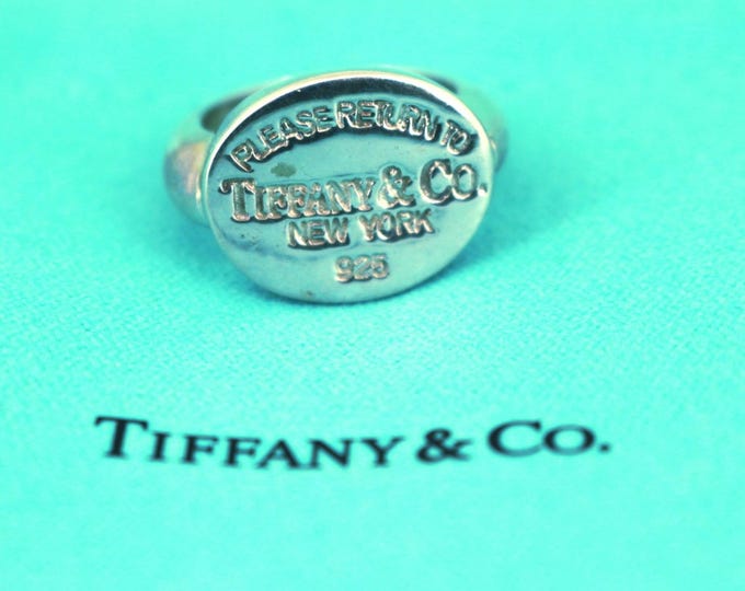 Authentic Tiffany & Co. Return To Tiffany Tag Design Ring 925 Sterling Size 6 RG 1549r