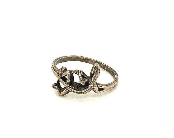 Vintage Size 6.5 Lizard Pet Animal Design Ring| 925 Sterling Silver RG 1709L