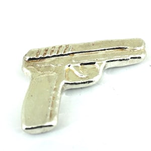 2 oz pistolformad fin 3D-gjuten konst .999 FS silvertacka OT 098