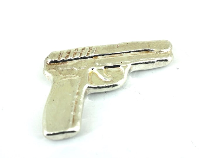 2 Ozt Gun Pistol Shaped Fine 3D Poured Art .999 FS Silver Bar OT 098