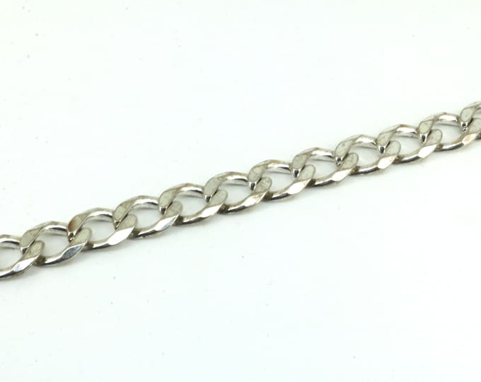 Vintage 8 In Italy Curb  Bracelet 925 Sterling Silver BR 099