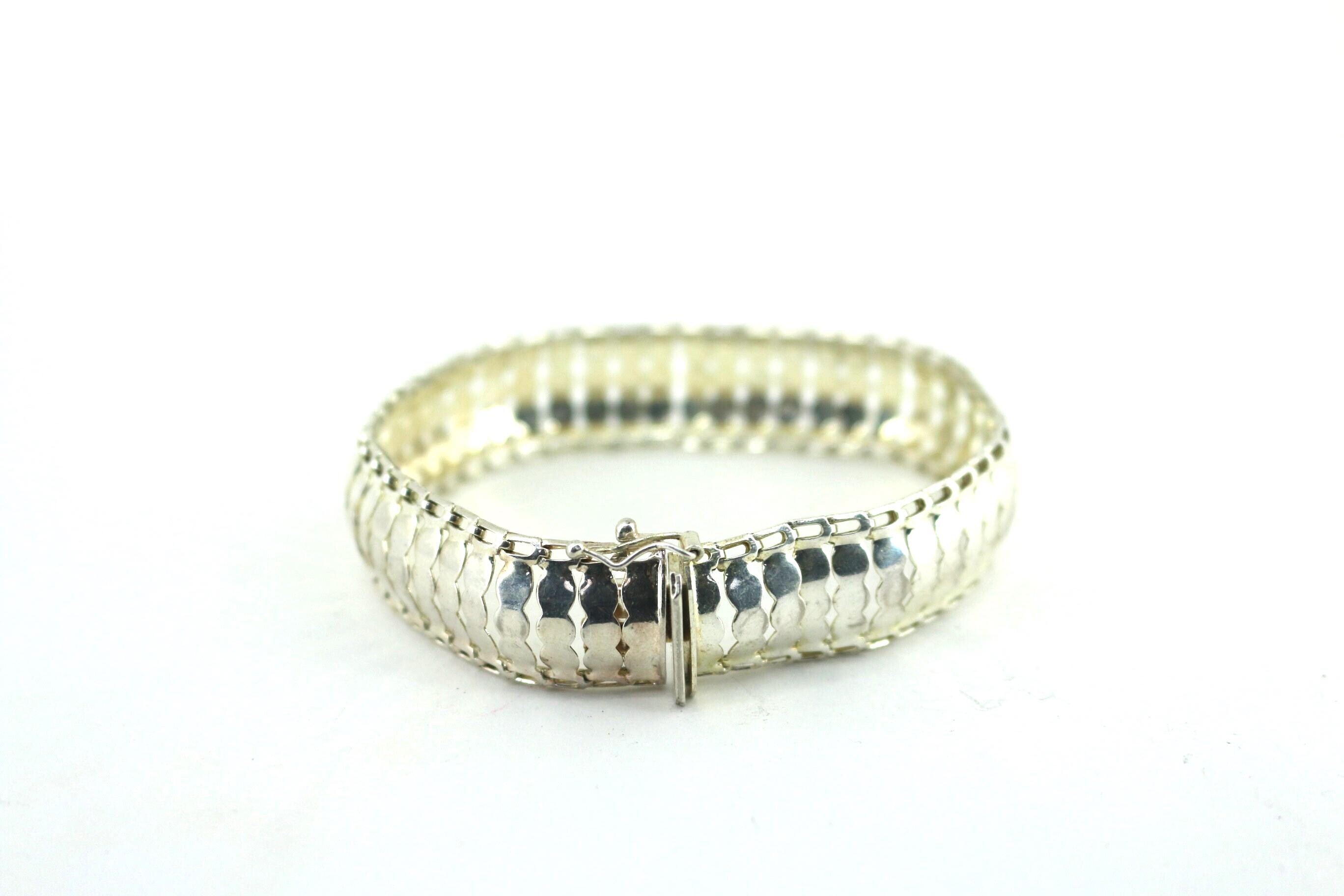 小物 milo Italy Milor Shiny Links Design Vintage Unisex Bracelet 925