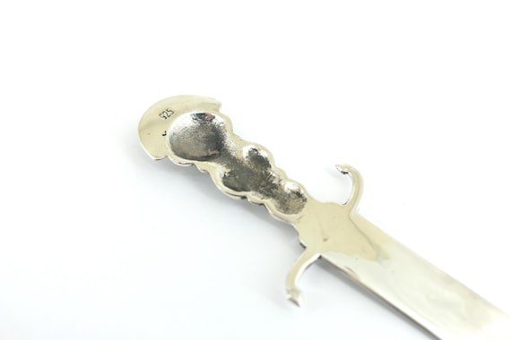 Vintage Heavy Peruvian Sword Letter Opener Knife Sterling Silver