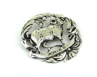 Vintage Antique Ram Aries Animal Design Pin/Brooch 925 Sterling BB 1670