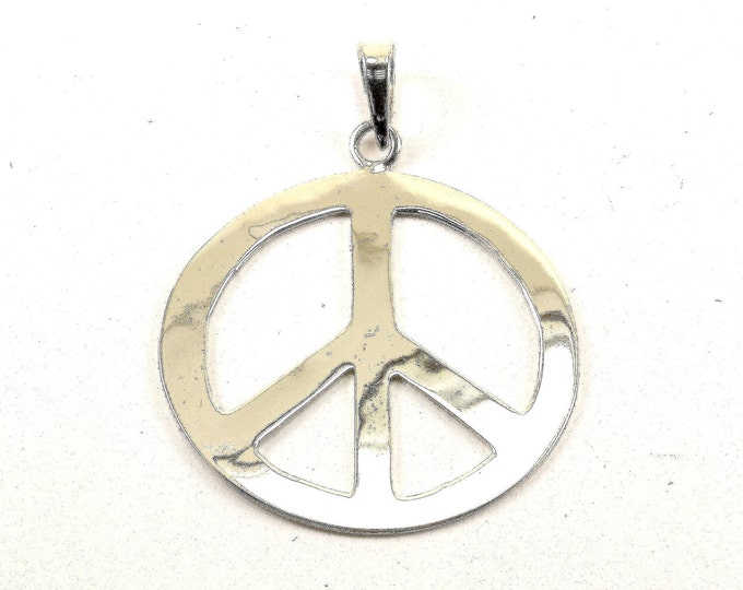 Vintage Peace Round Shape Pendant 925 Sterling PD 1261-E