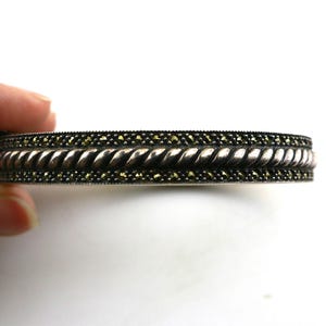 Vintage Beautiful Judith Jack Twisted Rope Marcasite Design Oval Bangle Bracelet 925 Sterling Br 840
