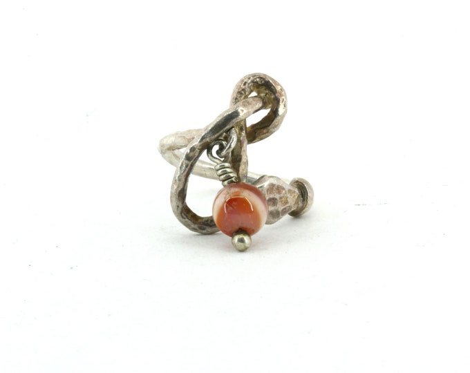 Vintage Size 6 Handmade Drop Design Ring 925 Sterling Silver RG 1111