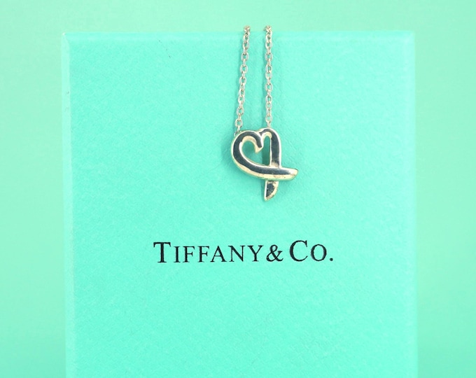 Vintage Tiffany & Co Paloma Picasso Loving Heart Thin Necklace 925 Sterling Silver NC 1796