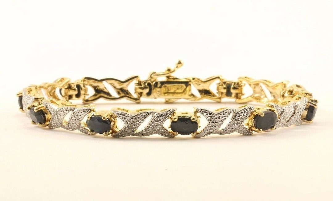 2024最新のスタイル Vintage X Cross Design Black Color Crystal Link Bracelet その他
