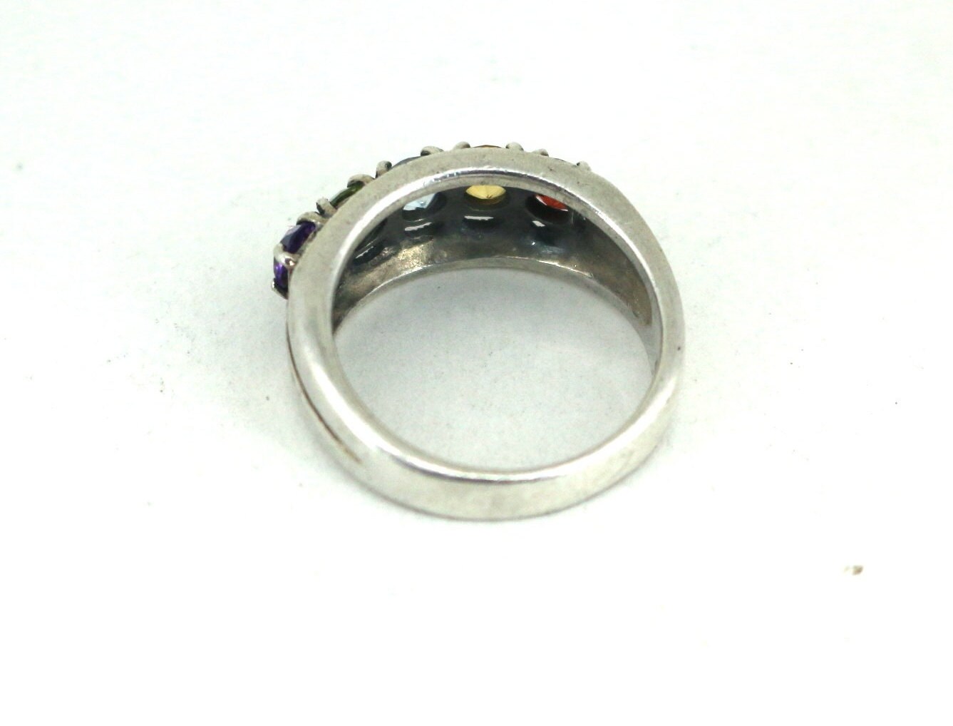 Vintage Size 5, 8 Multi Color Crystals CZ Marcasite Band