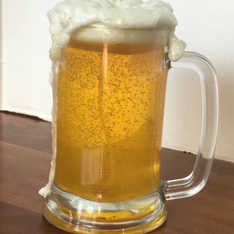 Beer mug gel wax candle with paraffin wax head Etsy