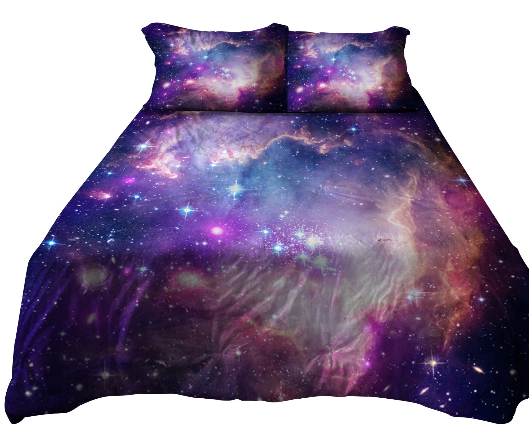 3 Pcs Galaxy Duvet Cover With 2 Matching Pillow Case Twin Full Etsy