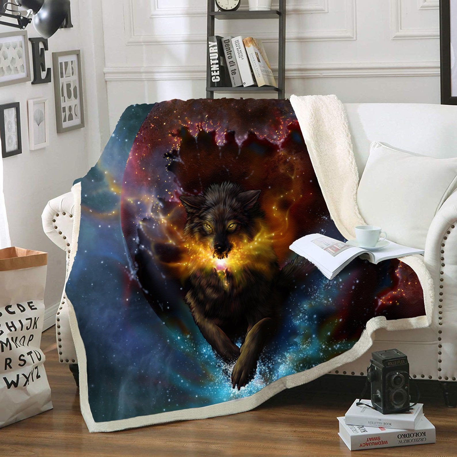 Galaxy Wolf Blanket Comfort Warmth Soft Cozy Air Conditioning Etsy