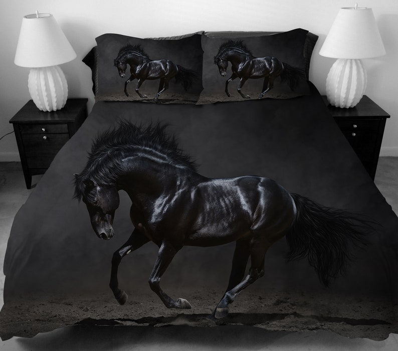 3 Pcs 3d Horse Bedding Set Twin Full Queen King Size Duvet Cover With 2 Match Pillowcases